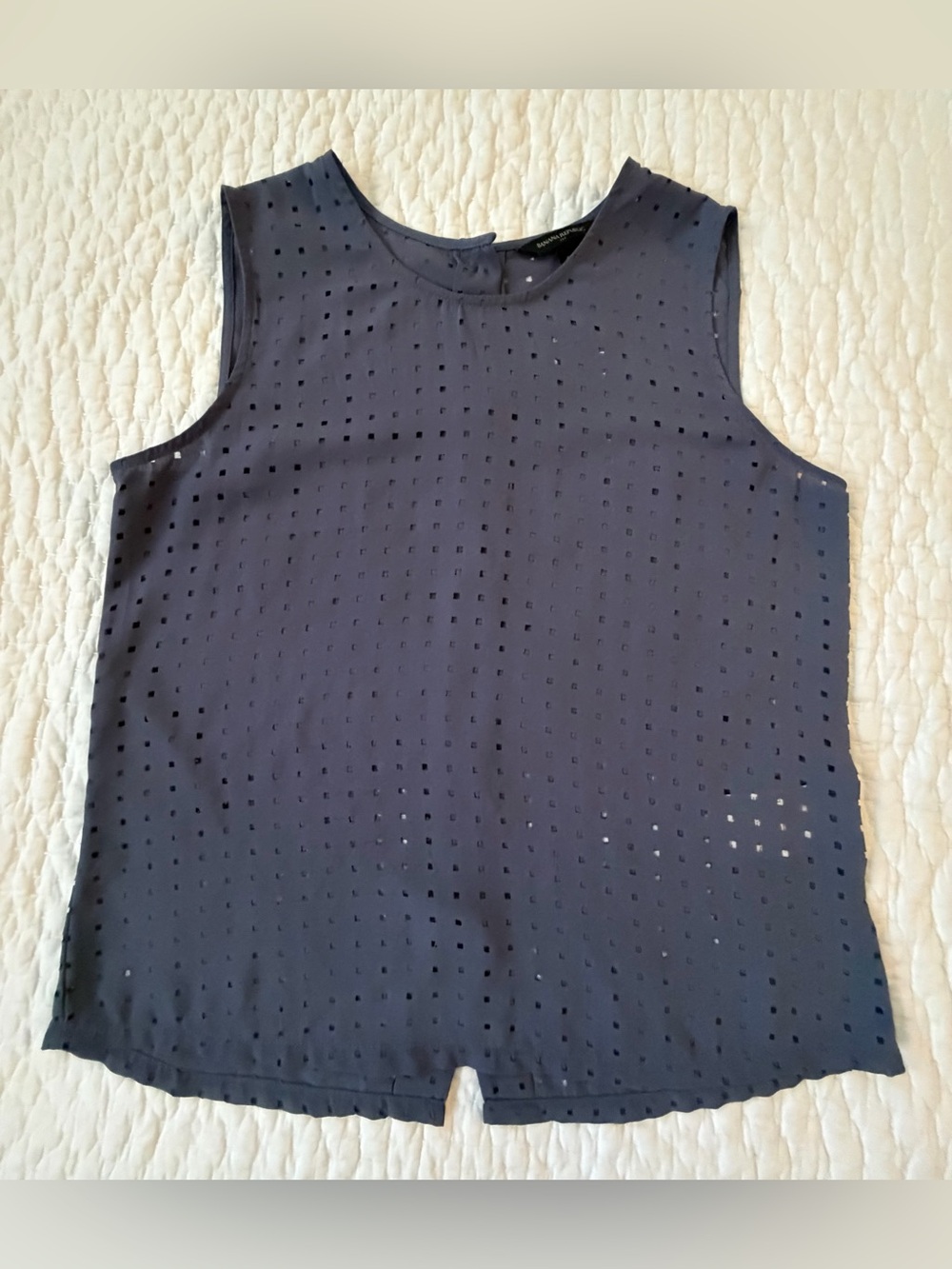 Banana Republic Blue Eyelet Sleeveless Camisole